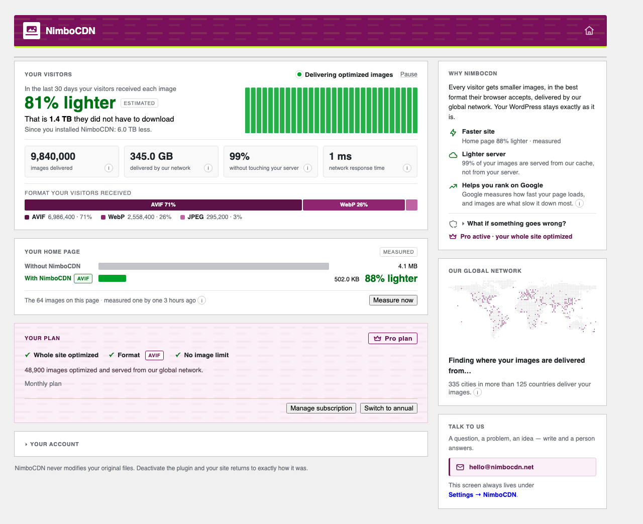 The connector dashboard on the Pro plan