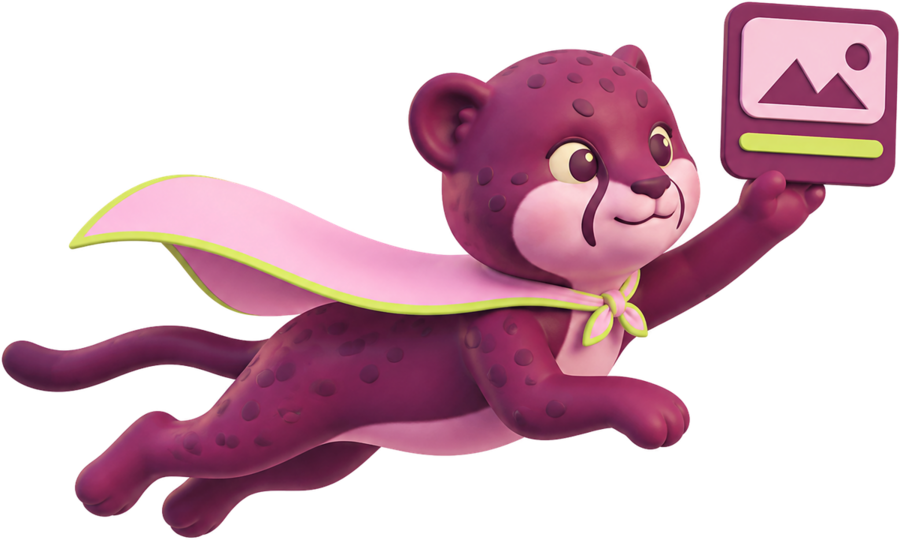 The NimboCDN mascot delivering an optimised image